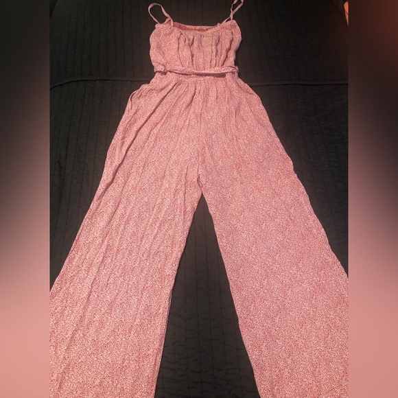 Red Floral Jumpsuit - Picture 9 of 10